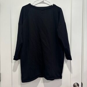 COS Black Oversized Sweatshirt Dress Crew Neck Raglan Sleeve Cotton Blend Medium